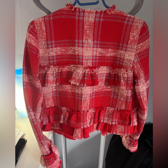 Dex Red Plaid Tweed Jacket  small - Picture 3 of 6